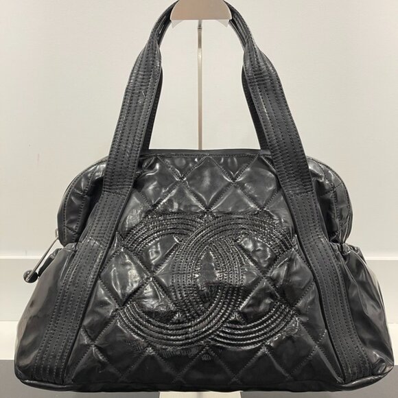 Chanel Matelasse Coco Mark Tote Bac Enamel Black CC (51177) - Picture 1 of 15